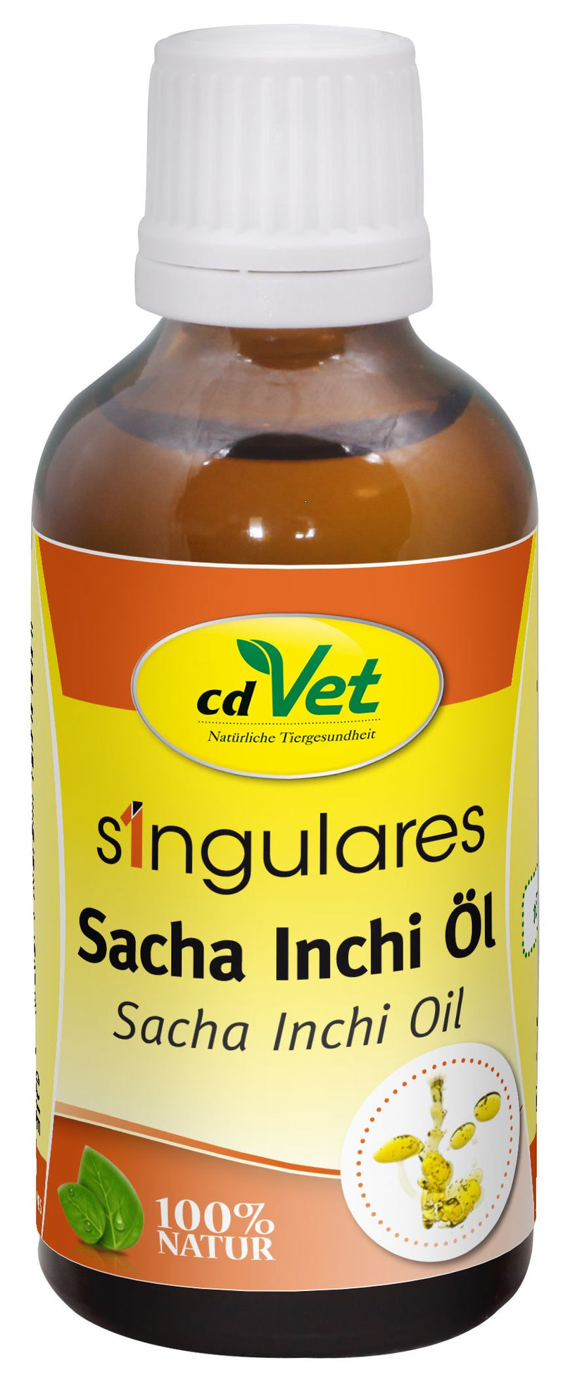 cdVet Natural Products Singulares Sacha Inchi Oil 50 ml - Dog, Cat - Food Supplement - High Digestibility - Rich in Vitamin A+E - Omega 3, Omega 6, Omega 9 Fatty Acids - 100% Natural - - PawsPlanet Australia