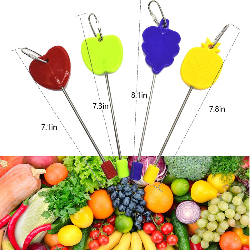 Bonaweite 2 Pack Bird Food Holder, Pet Parrot Feeders, Stainless Steel Birds Fruit Vegetable Stick Holders, Foraging Toy, Bird Treat Skewer Grape - PawsPlanet Australia