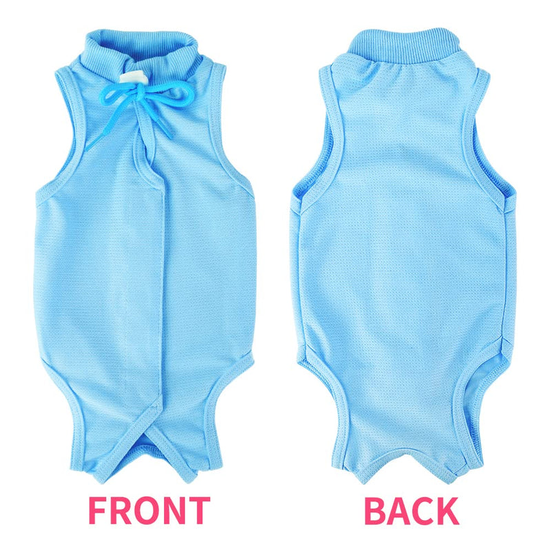 Cat Surgery Recovery Suit for Abdominal Wounds or Skin Diseases, Anti-Licking Cat Puppy Onesies After Surgery Wear, E-Collar Alternative, Post-Operative Pet Surgical Recovery Vest Shirt (S,Blue) S Blue - PawsPlanet Australia