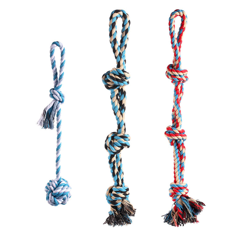 MOFELON XL Dog Rope Toy,3 Packs Tug of War Rope,Dog Toys Indestructible Designed for Large Dogs Medium Dog,Tug of War Dog Pull Rope Teeth Cleaning,for Chewing,Teething,Tug of War - PawsPlanet Australia