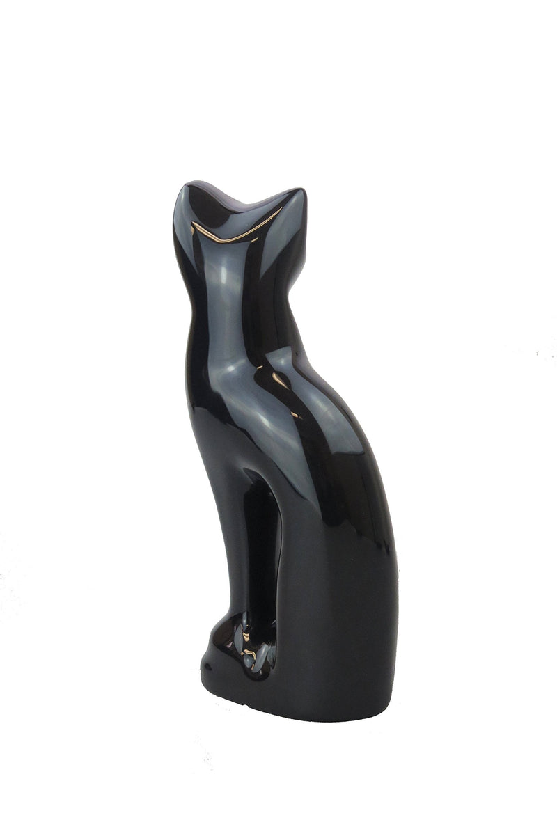 Love to Treasure Cat Shaped Urn for Pet Cat Ashes Cremation Memorial (Black) Black - PawsPlanet Australia