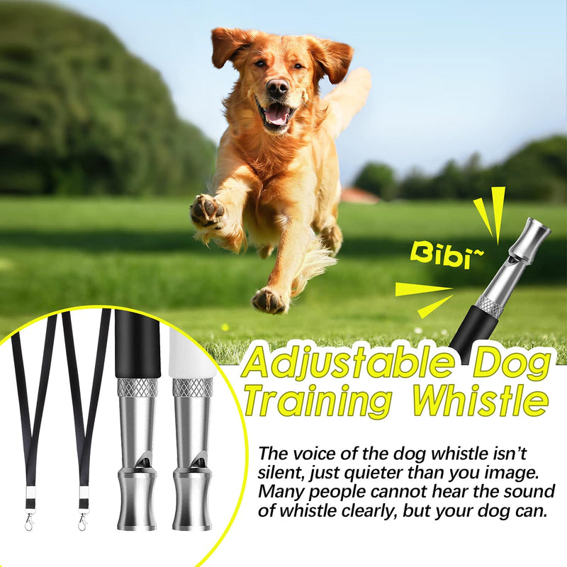APHISM 6PCS Silent Ultrasonic Dog Whistle Kit, Adjustable Pitch Dog Training Whistle with Lanyard Strap and Clicker for Pet Training Stop Barking - PawsPlanet Australia