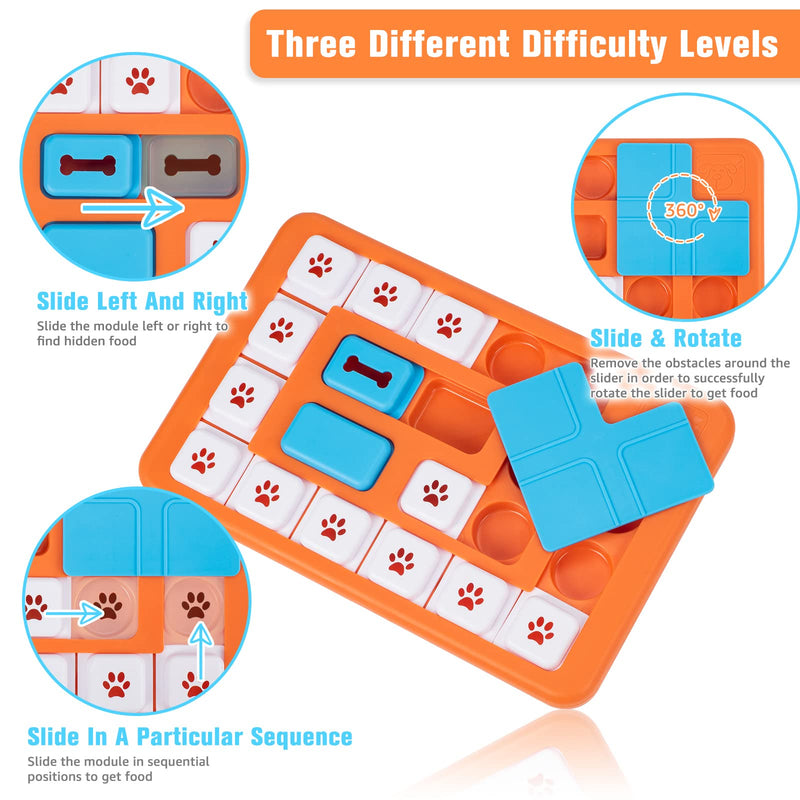 DSHZHM Intelligence Toy for Dogs, Dog Toy for IQ Training and Mental Stimulation, Dog Toy Intelligence Level 3 Level 3 - Keyboard (Orange) - PawsPlanet Australia