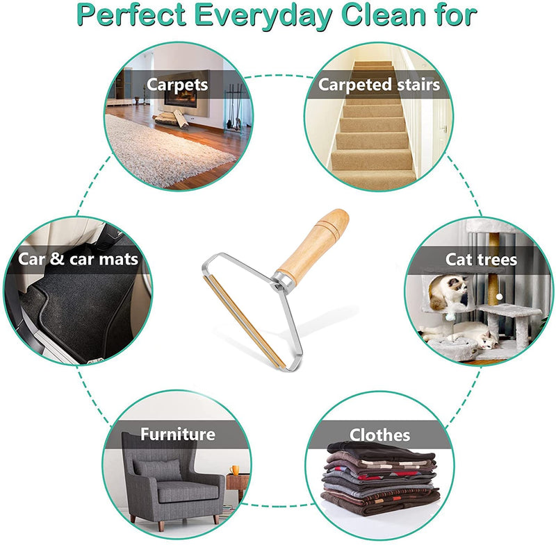 MOECSHSY Portable Lint Remover - Carpet Scraper, Lint Cleaner, Pet Hair Remover, Clothes Fuzz Shaver, Reusable Double Sided Lint Remover Easy to Removing Lint Pet Hair Dust in Clothes and Furniture 1 PACK - PawsPlanet Australia