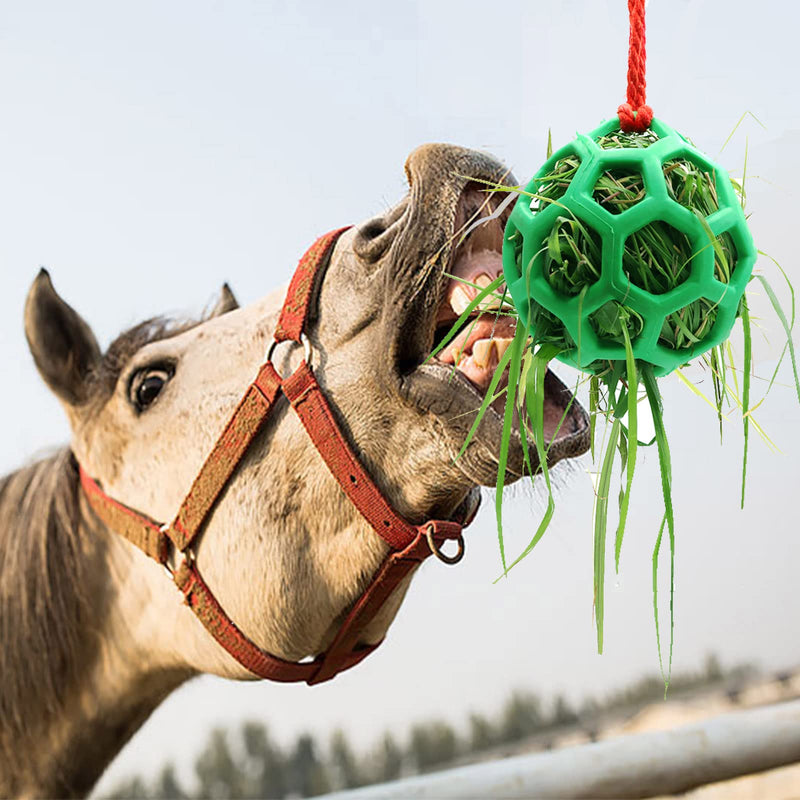 Besimple Horse Hay Feeder Goat Ball Hanging Horse Goat Sheep Stress Relief Pack of 2 (Green) Green - PawsPlanet Australia