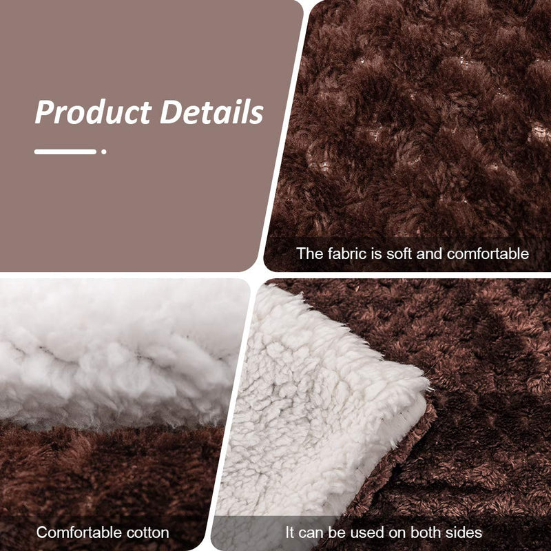 Pet Blanket for Small Medium Large Dogs, Soft Warm Plush Pet Throw Blankets, Washable Pet Bed Blanket, Dog Cat Sleep Soft Cushion Pad, Cotton Velvet Dog Bed Blanket, Pet Dog Cat Mat for Sofa Bed S:61x81cm Cotton Velvet Brown - PawsPlanet Australia