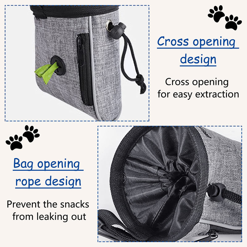 Dog Treat Bag, Waterproof Dog Training Pouch, Hand-Free Dog Walking Bag with Adjustable Waist Belt, Pet Puppy Treat Pouch Bag for Dog Training Walking Travel Outdoor Use(Blue) Blue - PawsPlanet Australia