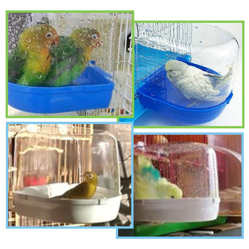 PINVNBY Parrot Bath Box Bird Bathtub Parakeet Bathing Tube with Bird Perches Stand Paw Grinding Cage Accessories Ideal for Small Brids Lovebirds Canary Finches(5 PCS Random Color) - PawsPlanet Australia