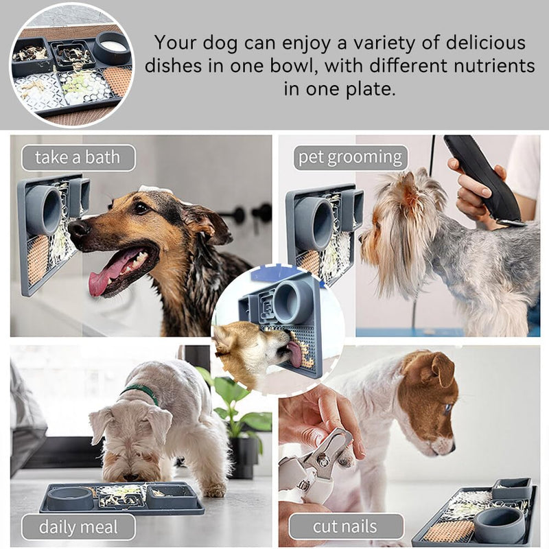 MHwan lick mat dog, dry and wet separation lick mat cat in food grade, raised edge, leak-proof easy to clean lick mat for dogs, bionic suction cup design - PawsPlanet Australia