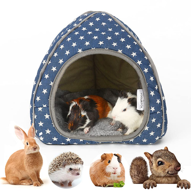 YOGURTCK Large Guinea Pig Bed, Hedgehog House, Warm Nest Hideout for Rabbit Squirrel and Other Small Animals Cage Cave Pet Supplies - Blue A-Blue - PawsPlanet Australia