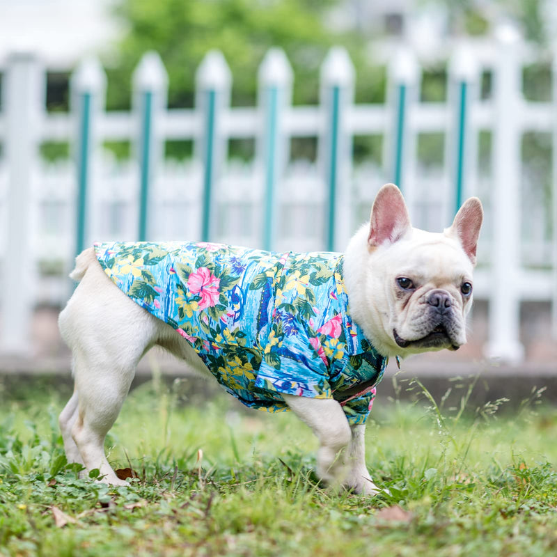 EXPAWLORER Hawaiian Dog Shirt - Summer Hawaii Style Breathable Floral Polo T-Shirts Cool Clothes for Small Medium Large Dogs Cats Pets - PawsPlanet Australia