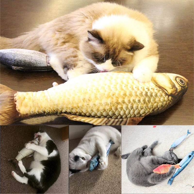 Yuknees Catnip Toys 5Pcs 20cm Catnip Fish Toys for Cats,Cat Toys with Catnip Fish Cat Toy,Cat Kicker Toy,Cat Fish Pillow,Interactive Plush Pet Toys for Cats Kitten Dog Playing Chewing Teeth Cleaning - PawsPlanet Australia