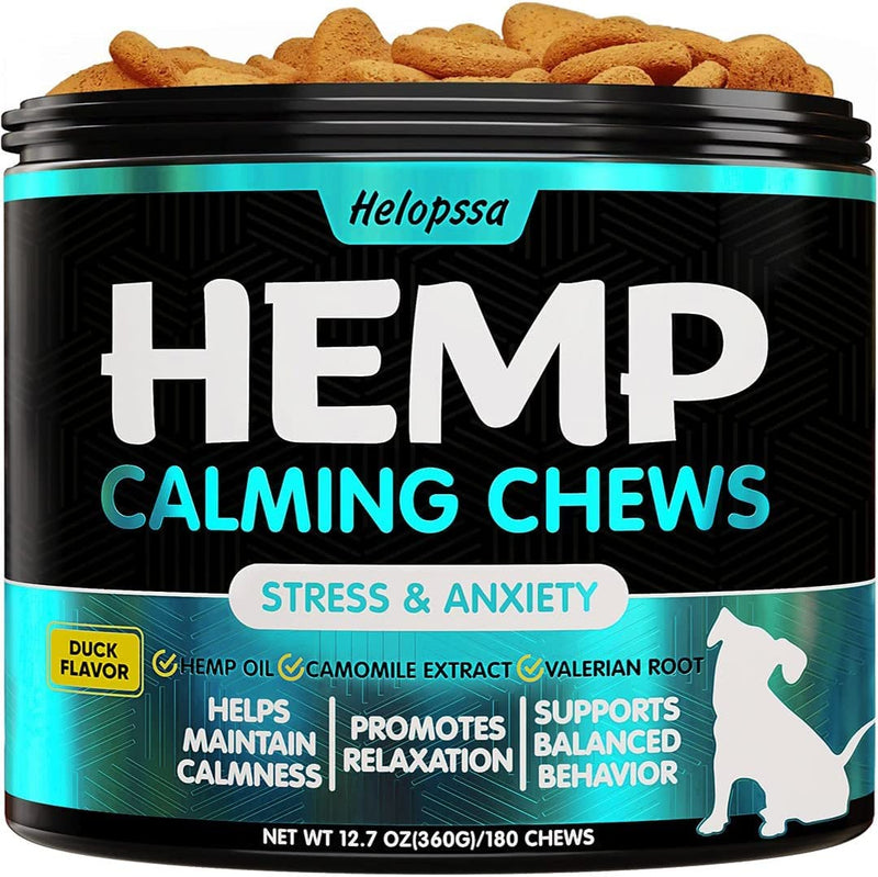 Calming Dog Treats with Hemp Oil - Chamomile - Valerian Root Extract - USA Made - Vet-Formulated Formula - PawsPlanet Australia