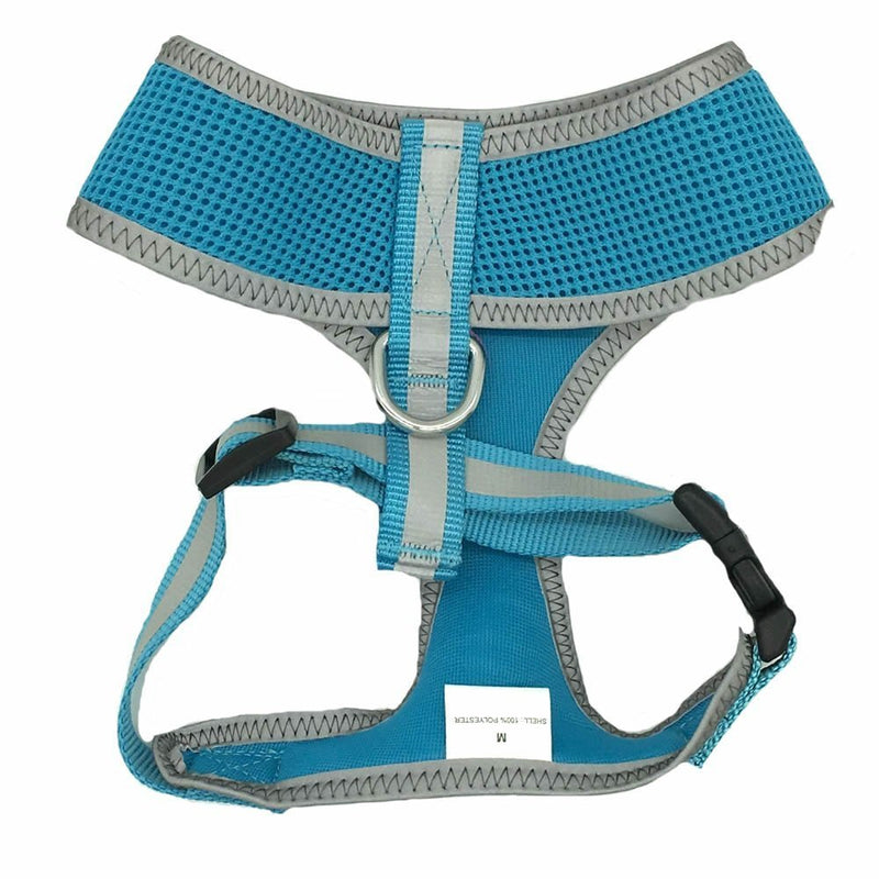 Turquoise Reflective Mesh Soft Dog Harness Safe Harness No Pull Spring Pet Harnesses for Medium Dogs, Large Size - PawsPlanet Australia