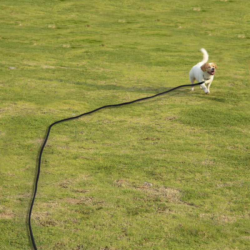 Vivifying Dog Check Cord, 32FT/10M Floatable Long Dog Training Rope with Handle for Beach, Lake Black - PawsPlanet Australia