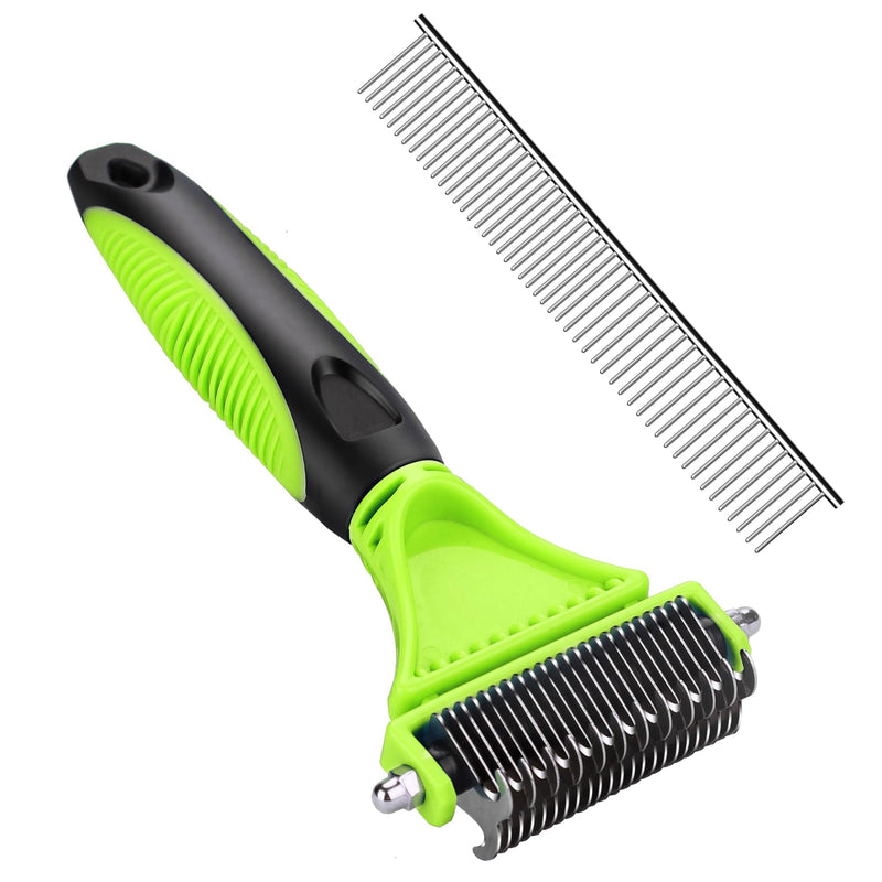 Dog brush & cat brush for long hair | Dog brush undercoat comb removes undercoat & tangles Massage effect & top hair protection | Dog cat undercoat brush - PawsPlanet Australia