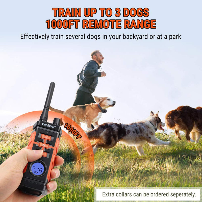 [Australia] - Petrainer PET616A Waterproof Dog Shock Collar with Remote Electric Collar for Dogs with Beep Vibrate Shock Rechargeable Dog Training Collar For 2 dog 