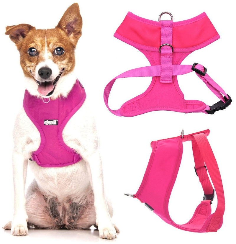 Dexil Elite Range Luxury Padded Waterproof Adjustable Back and Front Ring Non-Pull XSmall Pet Dog Vest Harness (Candy Pink, X-Small 13-19inch Chest) Candy Pink - PawsPlanet Australia