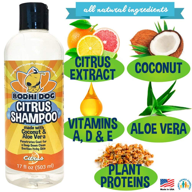 [Australia] - New Refreshing Orange Citrus Dog Shampoo | Coconut and Aloe Vera | All Natural Soothing & Moisturizing Pet Dog Puppy and Cat Wash - Made in USA - 1 Bottle 17oz (503ml) 