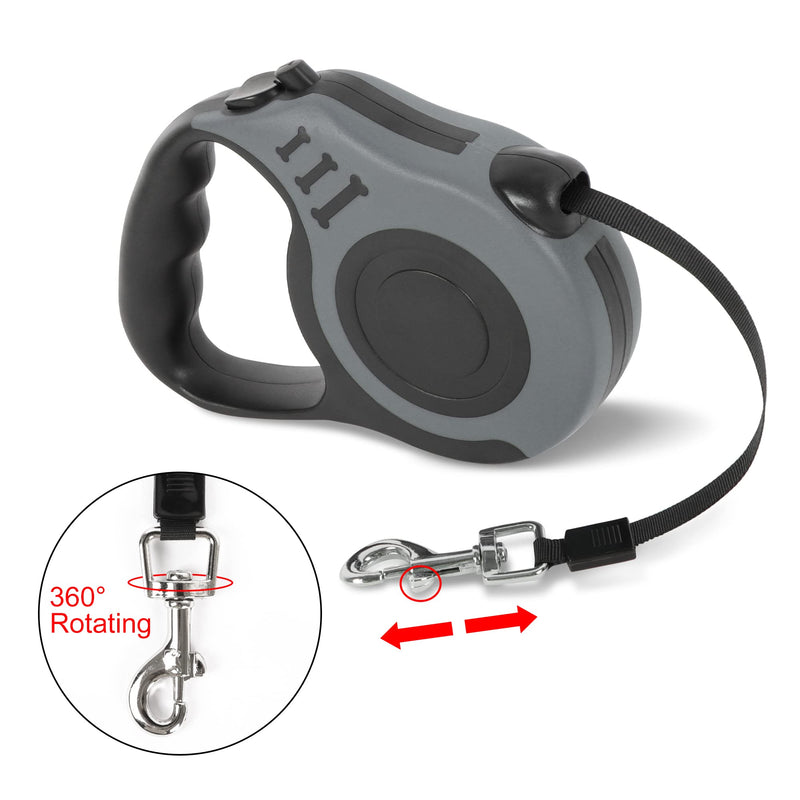 5M Retractable Dog Leash Extendable Automatic Dog Leash Kitten Retractable Leash Small Animals Long Dog Leash. (Gray) Gray - PawsPlanet Australia