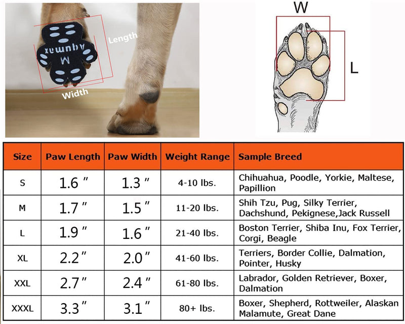 Aqumax Dog Anti Slip Paw Grips Traction Pads,Paw Protection with Stronger Adhesive, Non-Toxic,Multi-Use on Hardwood Floor or Injuries,12 sets-48 Pads S-1.6*1.3 inch(L*W) Black - PawsPlanet Australia