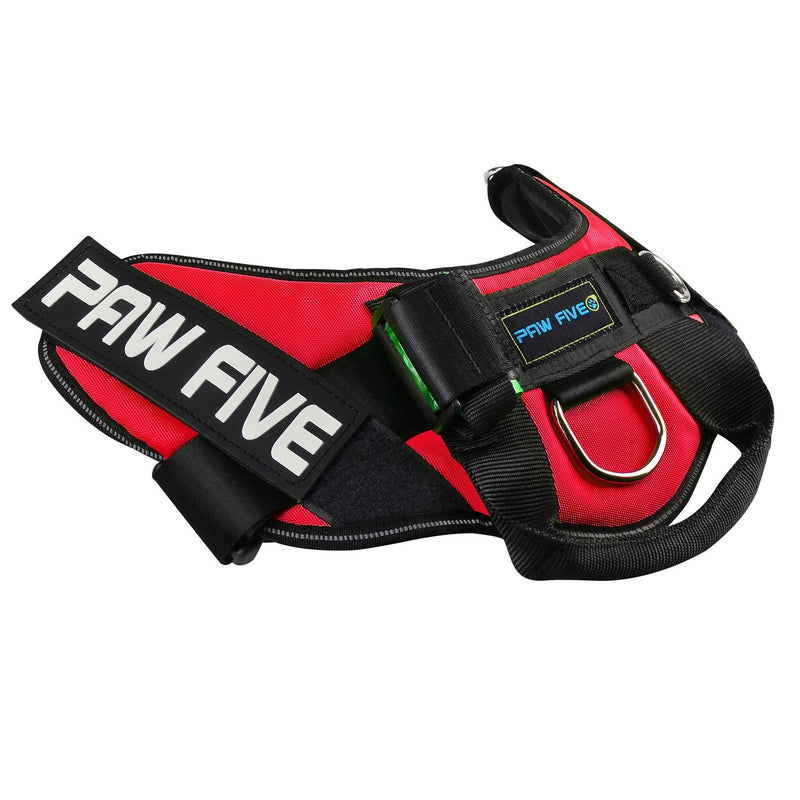 [Australia] - Paw Five CORE-1 Reflective No-Pull Dog Harness with Built-in Waste Bag Dispenser Adjustable Padded Control for Medium and Large Dogs, X-Large (Girth: 39" - 48") Lava Red 