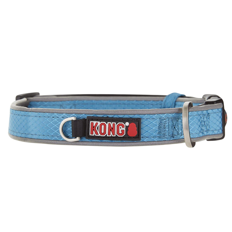 [Australia] - KONG Reflective Premium Neoprene Padded Dog Collar Offered by Barker Brands Inc. Medium Blue 