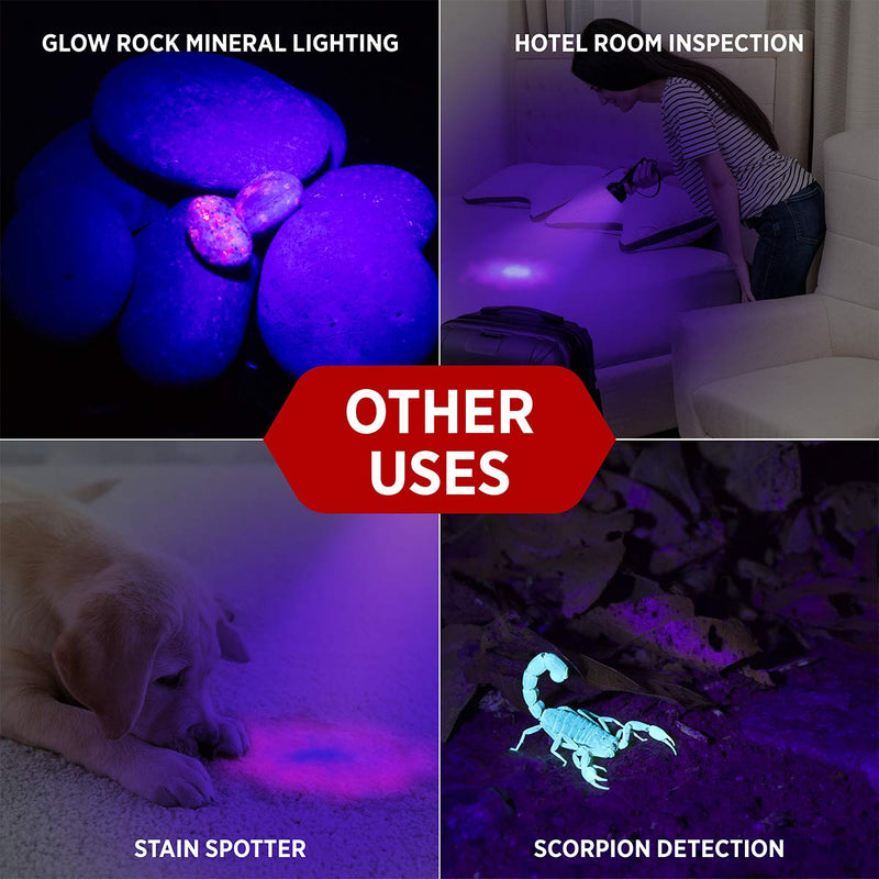 [Australia] - GearLight UV Black Light Flashlight XR68 - Powerful 68 LED Blacklight Flashlights for Pet Urine Detection, Scorpion, Bed Bug, Resin Curing, Dog Stain, and Carpet Odor Eliminator Remover 