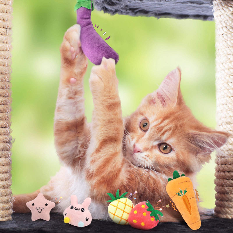 18 Pieces Catnip Toys Kitten Teething Toys Cat Interactive Playing Toys Catnip Infused Toys Kitten Catnip Dolls Fruit Shaped Cat Toys for Pet Cat Kitten Teeth Cleaning and Claw Grinding - PawsPlanet Australia