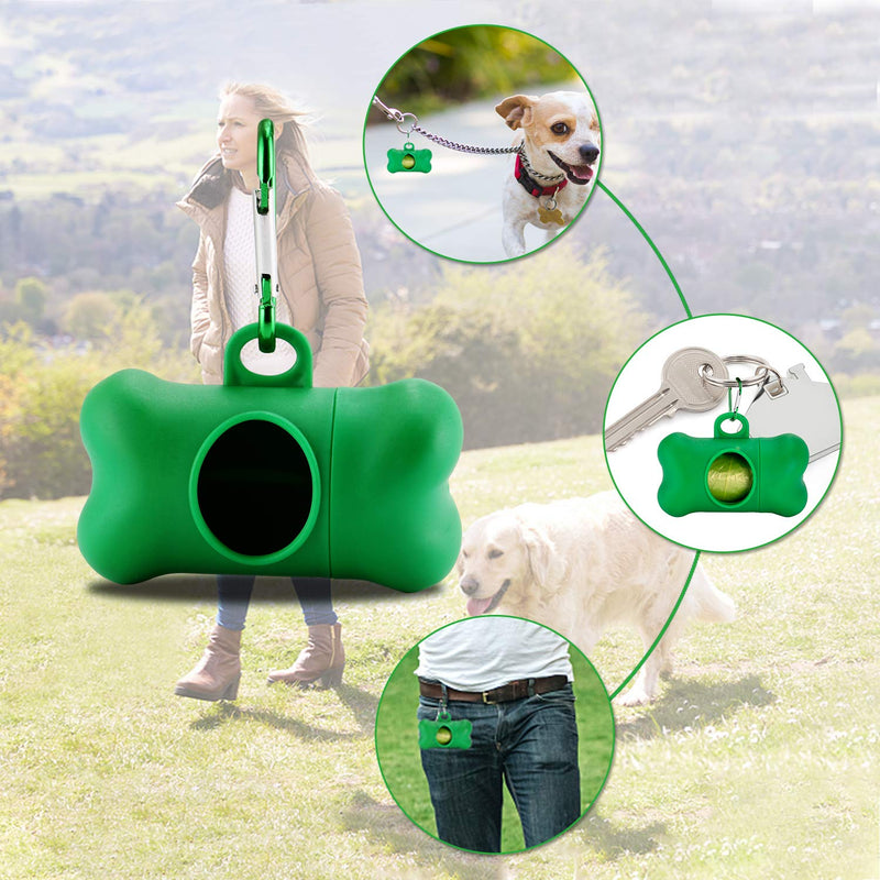 [Australia] - jie Rui Dog Poop Bags，with Dispenser and Leash Clip，100% Leak Proof，Extra Thick and Strong Pet Dog Waste Bags,8 Rolls/Pack (120 Rolls in Total) 