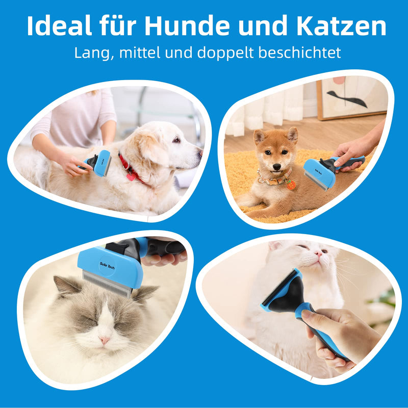 Sulie Tech self-cleaning deshedding brush, underhair brush for dogs or cats with short or long fur, for small to large cats and dogs - cat comb and dog comb - PawsPlanet Australia