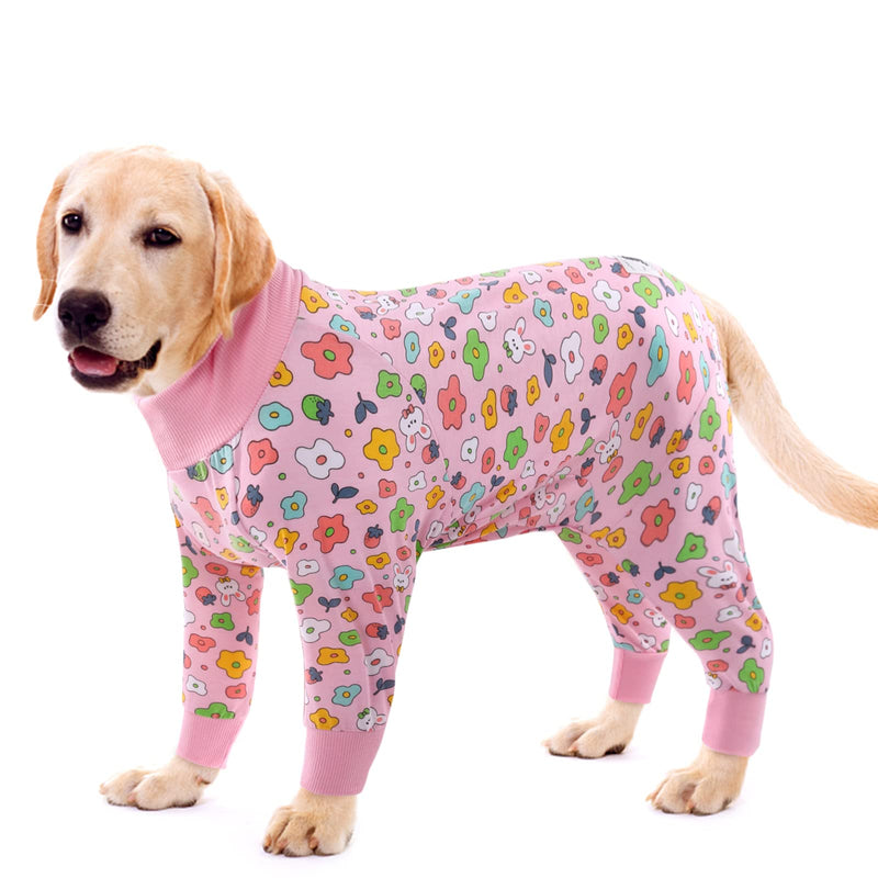 Lelepet Dog Recovery Suit After Surgery Dog Pajamas Large Dog Onesie for Surgery Male Female Dog Apparel Full Body Long Sleeve Dog Shedding Suit Dog Pjs Dog Shirt Dog Cone Alternative XL Pink - PawsPlanet Australia