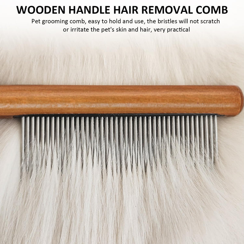 3pcs Pet Grooming Comb, Hair Removal Comb with Wooden Handle, Bathing Comb for Pets, Flea Comb for Dogs, Grooming Comb for Cats, Fine Tooth Comb for Pets for Hair Removal - PawsPlanet Australia
