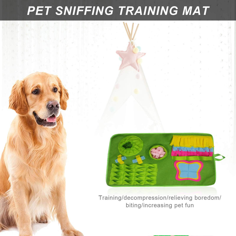 TSLBW Pet Training Mat Sniffing Pad for Dogs Slow Feeding Mat Interactive Dog Toys Smell Training Work Blanket Dogs Pet Puppy Training Pad Puzzle Toys for Foraging Skill, Stress Release (Rectangle) Rectangle - PawsPlanet Australia