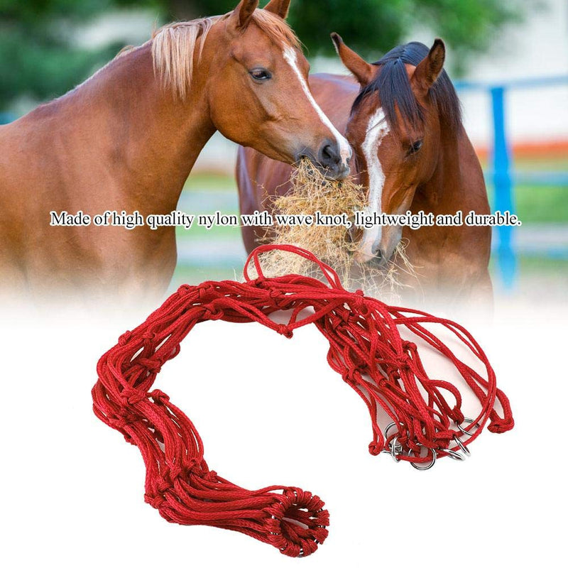 Slow Feed Hay Bag, 3 Color Large Tough Heavy Duty Poly Horse Hay Net Equine Feeding Bag (Red) Red - PawsPlanet Australia