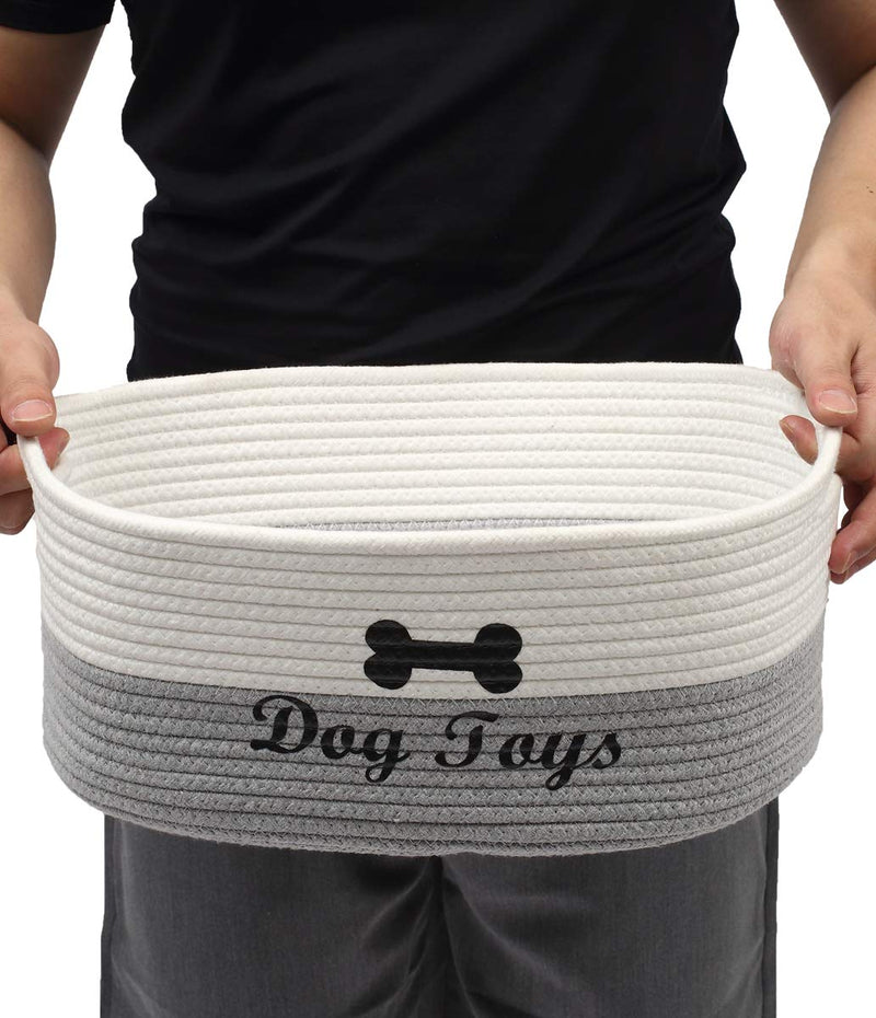 Cotton rope dog toy box, puppy toy basket, puppies bed, dog toy box storage - Perfect for organizing puppy small dogs toys, blankets, leashes, coats and clutter - PawsPlanet Australia