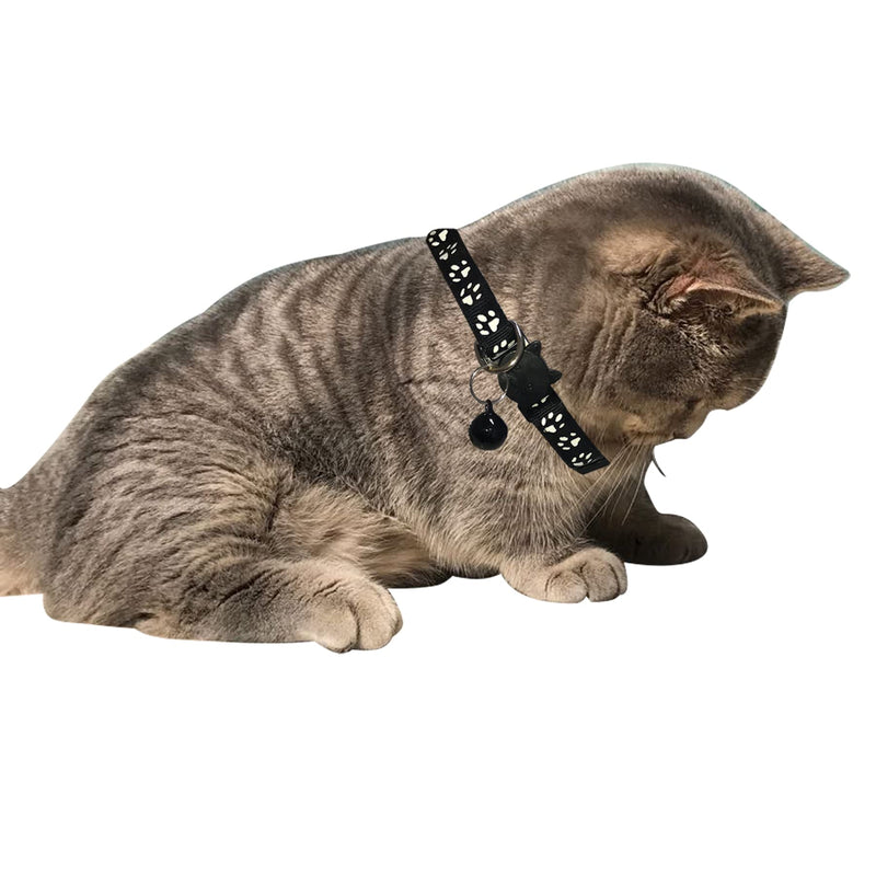 D-BUY Cat Collars, Cat Collars with Bell, Breakaway Cat Collars, Reflective Cat Collars, Nylon Cat Collars with Bell, Collars for Cats, Collars for Puppies 2 Black + 2 Orange - PawsPlanet Australia