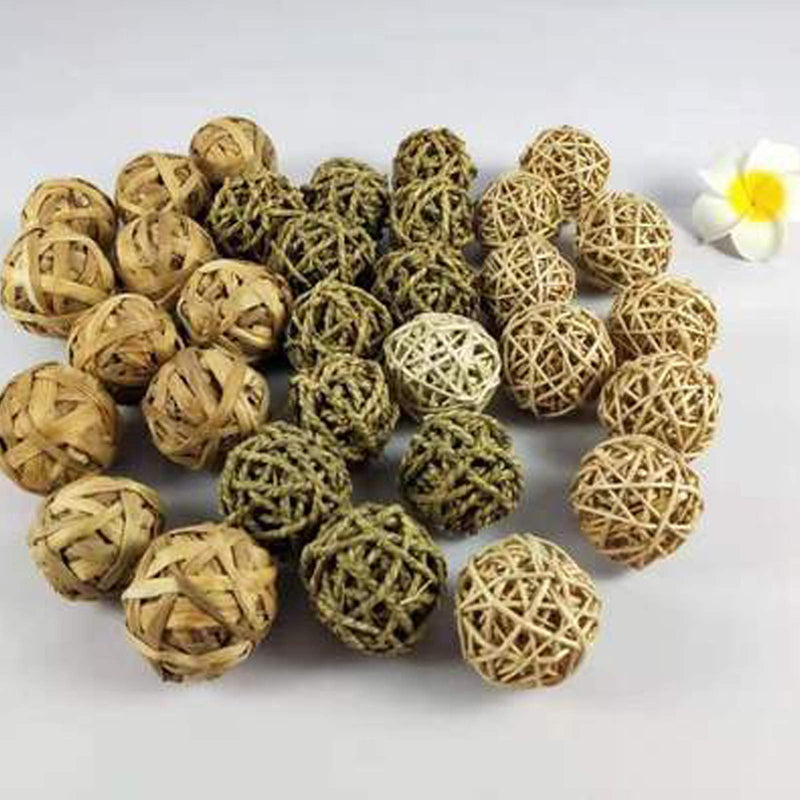 Pack of 8 chewing balls, rabbit toy, small animal toy ball, small animal chewing toy, willow ball, natural balls for rabbits, parrots, chinchillas, hamsters, dwarf rabbits - PawsPlanet Australia