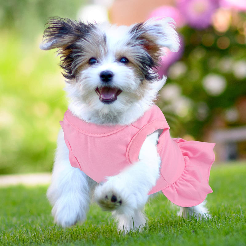 URATOT 3 Pieces Blank Dog Shirt Skirt Puppy Shirts Pet Sweatshirt Cute Plain Dog Shirt Puppy Dog Clothes Soft T-Shirt for Pet Dogs and Cats Medium White, Pink, Blue - PawsPlanet Australia