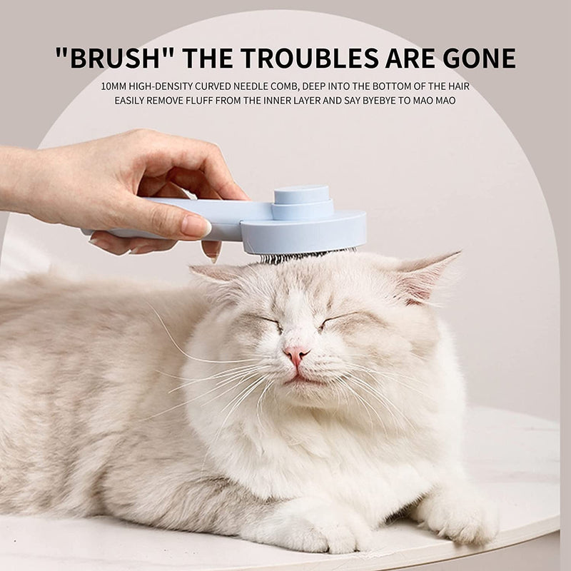 Cat brush short hair, cat brush dog brush, cat brush, self-cleaning cat dog brush for removing loose undercoat and mats, donut cat hair brush for pets for grooming. - PawsPlanet Australia