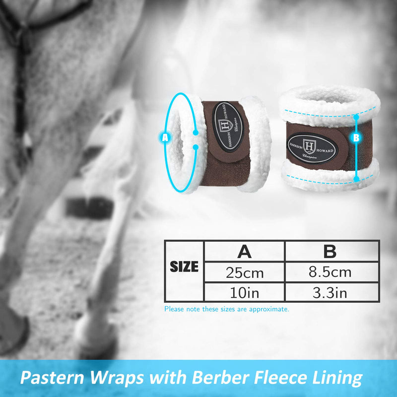 Harrison Howard Premium Horse Pastern Wraps with Berber Fleece Lining Coffee - PawsPlanet Australia