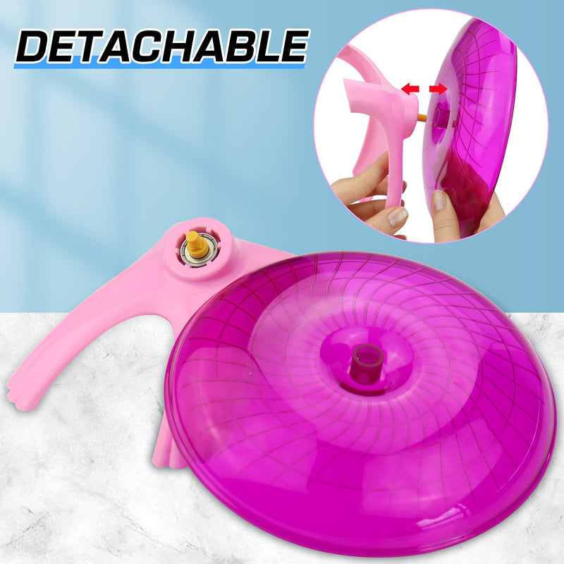 Flying Saucer Hamster Wheel With Silent Spinner 18cm for Cage Dwarf Hamster Small Rat (pink) - PawsPlanet Australia