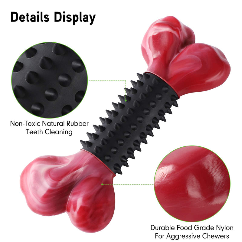 Dog Toys for Aggressive Chewers Large Medium Breed, Apasiri Dog Chew Toys, Dog Bones Made with Natural Rubber and Nylon, Large Dog Toys, Puppy Chew Toys Teething Toys Indestructible Durable Tough Medium & Large Black-Bacon Flavor - PawsPlanet Australia