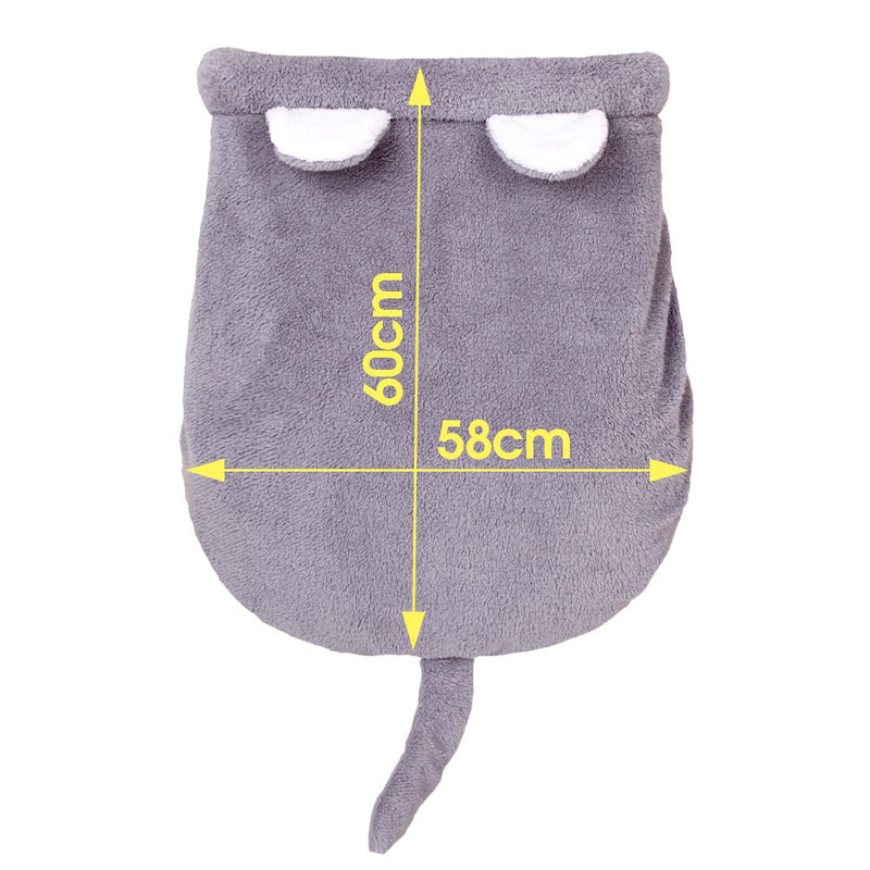 PAWZ Road Cat Sleeping Bag Self-Warming Kitty Sack 20 Inches X 22 Inches Grey - PawsPlanet Australia