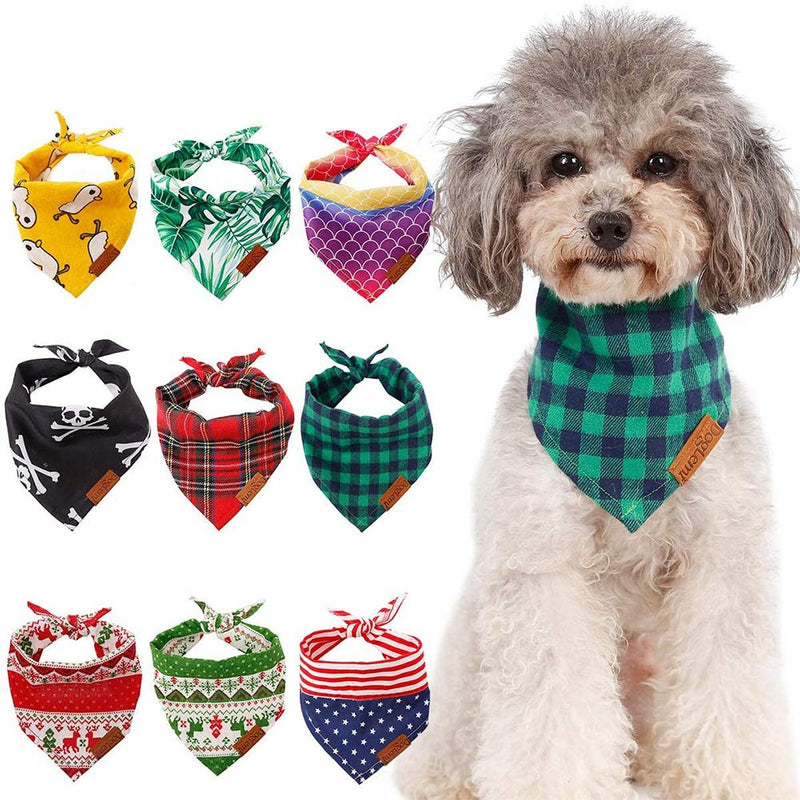 Homieco Dog Bandana Collar, Cotton Triangle Bibs Scarfs for Puppy, Dog Cat Kerchief, Pet Scarf Adjustable Dog Bandana Triangle S Blue - PawsPlanet Australia