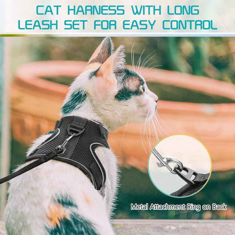 [Australia] - rabbitgoo Cat Harness and Leash for Walking, Escape-Proof No Choke Reflective Vest Harnesses for Small Cats, Kitten Harness with Magic Tapes and Double Clips for Kitty Safety Outdoor Activity 