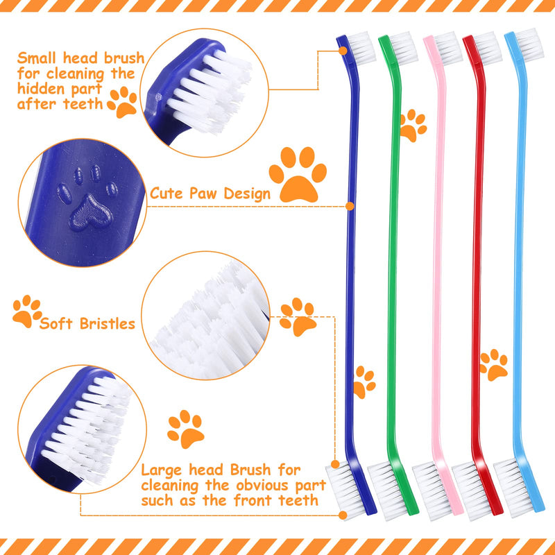70 Pieces Dog Tooth Brush PET Toothbrush Soft Grooming Dogs Toothbrush Dog Double Sided Toothbrush Puppy Long Handle Tooth Brush for Large and Small Teeth Cleaning Dental Oral Care (Colorful) Colorful - PawsPlanet Australia