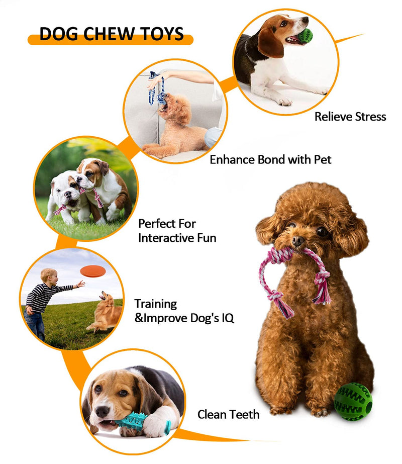 Dog Chew Toys for Puppy Supplies 5 Pack Puppy Teething Chew Dog Toys for Aggressive Chewers Dog Rope Toy Treats Dsipenser Ball Durable Interactive Training Toy for Small Medium Large Dog Puzzle Toys - PawsPlanet Australia