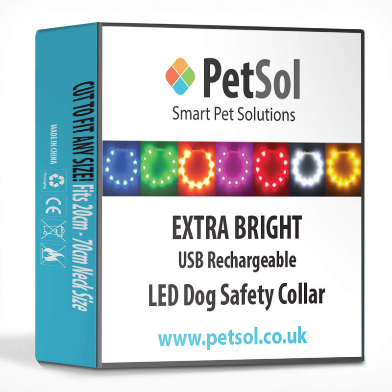 PetSol Extra Bright USB Rechargeable LED Dog Collar Cut To Size Universal Fit Weather Proof Easy Clean Improves Visibility & Safety For Your Dog (Pink) Pink - PawsPlanet Australia