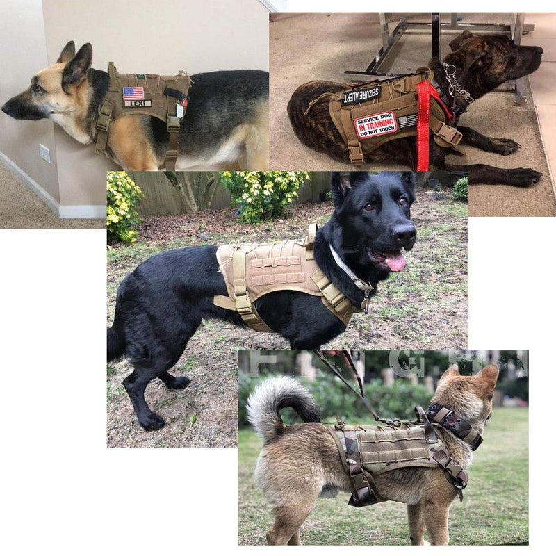 [Australia] - JFFCESTORE Tactical Service Dog Vest Adjustable Training Vest Harness with Detachable Pouches Multicm Medium 